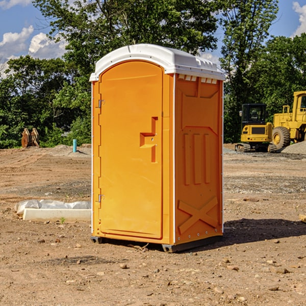 how often are the portable restrooms cleaned and serviced during a rental period in Garland